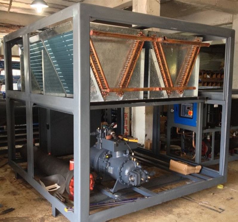 100HP 215KW Industrial Double Screw Compressor Air Cooled Chiller